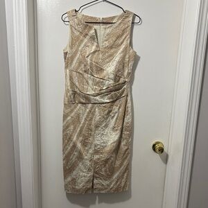 Anne Klein Beige Swirl Midi Dress